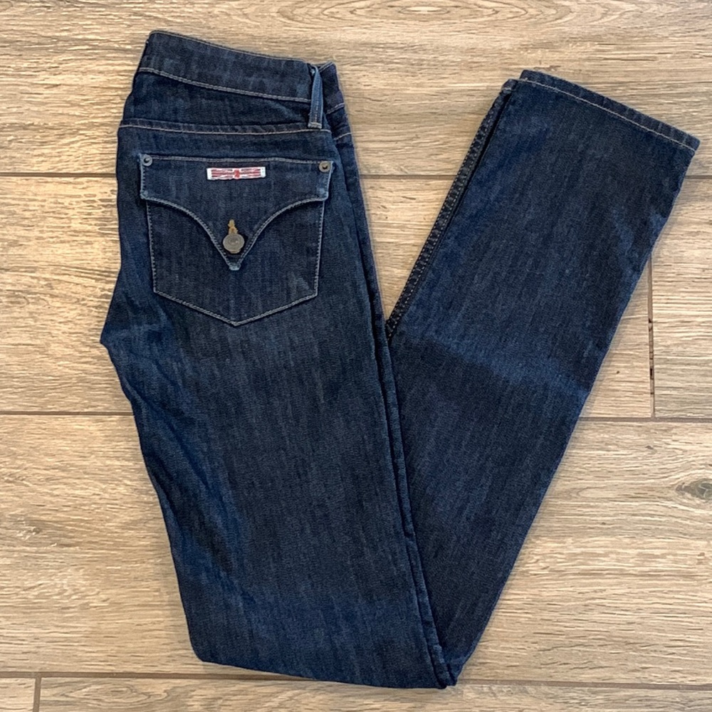 Dark Blue Women's Denim Jeans - Classic Pocket Detail